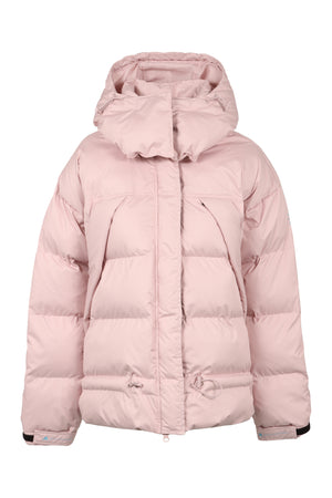 Hooded techno fabric down jacket-0
